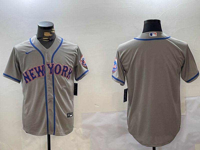 Men New York Mets Blank Grey Game 2024 Nike MLB Jersey style 7->new york mets->MLB Jersey